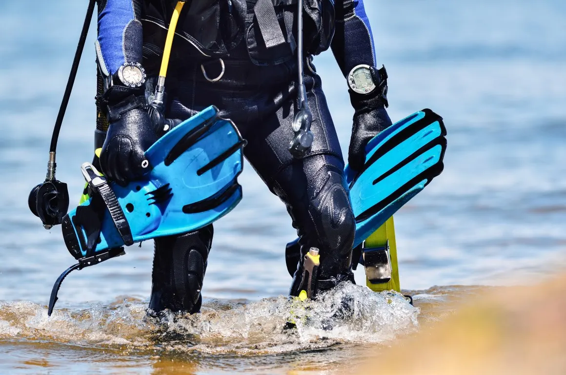 Snorkeller on a NAUI Skin Diver course off Pag